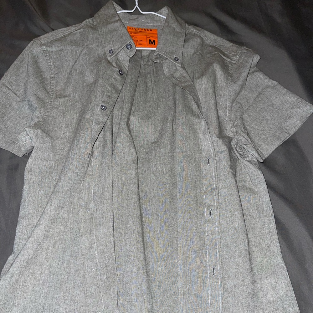 Gray button up